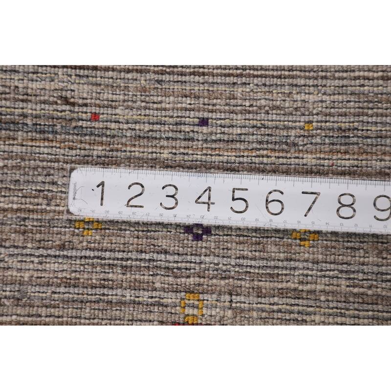 Earth Tone Gabbeh Oriental Area Rug Handmade Wool Carpet - 4'11" X 7'11"