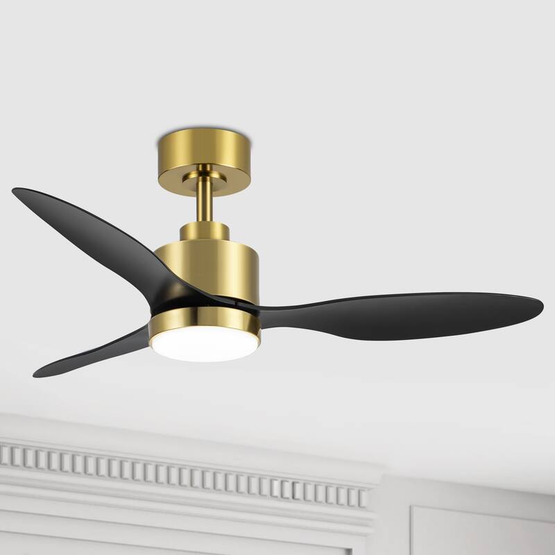 52"/42" Black/Gold LED Ceiling Fan with Lights Remote(3-Blade)