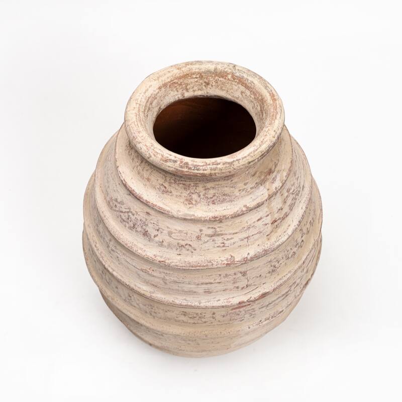 Artissance 19 in. H Off White Pottery Tribe Water Jar Large