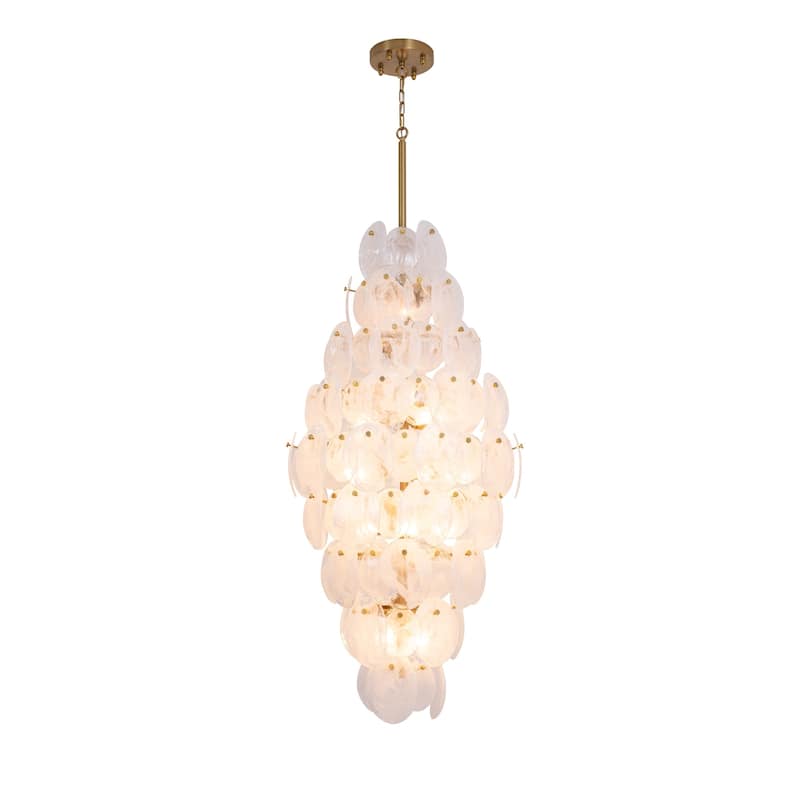 Artcraft Lily 15-Light Chandelier - Brushed Brass Finish - Brushed Brass