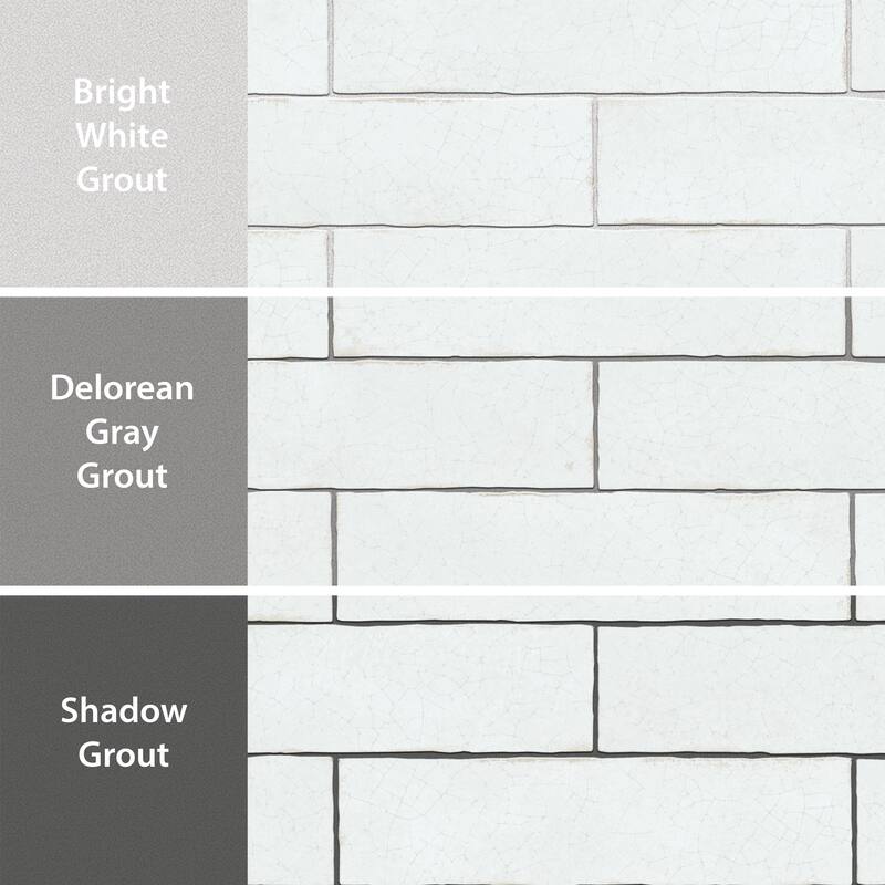 Merola Tile Crackle White 2-7/8" x 11-7/8" Ceramic Wall Tile