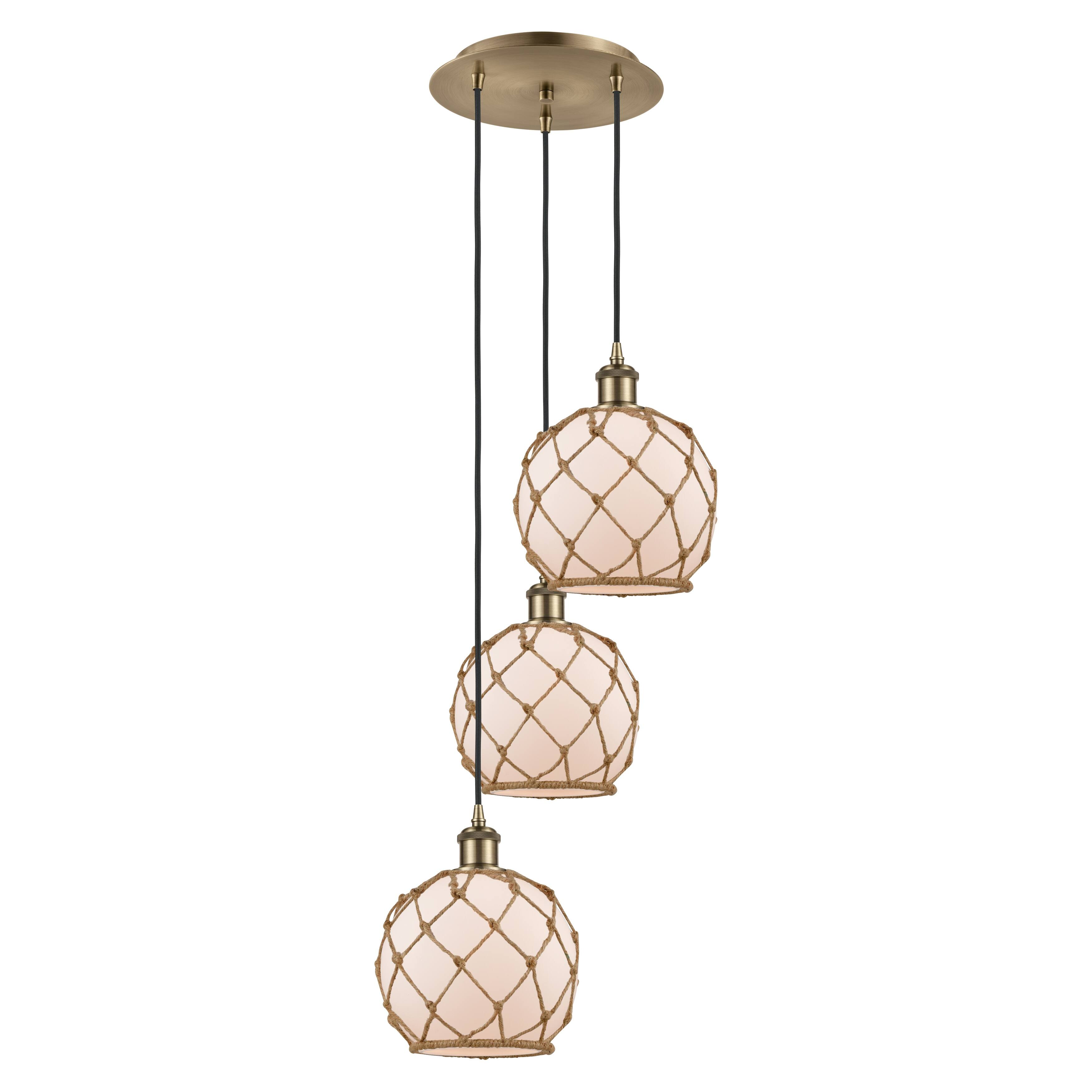 Innovations Lighting Endless Possibilities Ballston - Farmhouse Rope - 3 Light 15" Cord Hung Multi Pendant