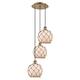 Option Antique Brass / White Glass with Brown Rope