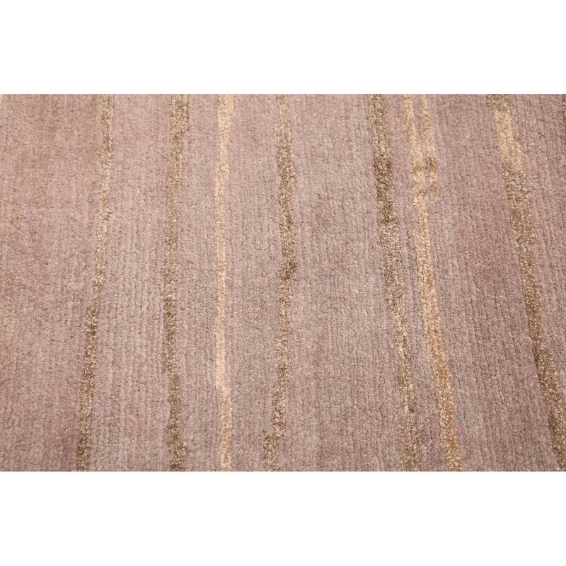 ECARPETGALLERY Hand-knotted Opulence Grey, Taupe Silk, Wool Rug - 8'1 x 9'10