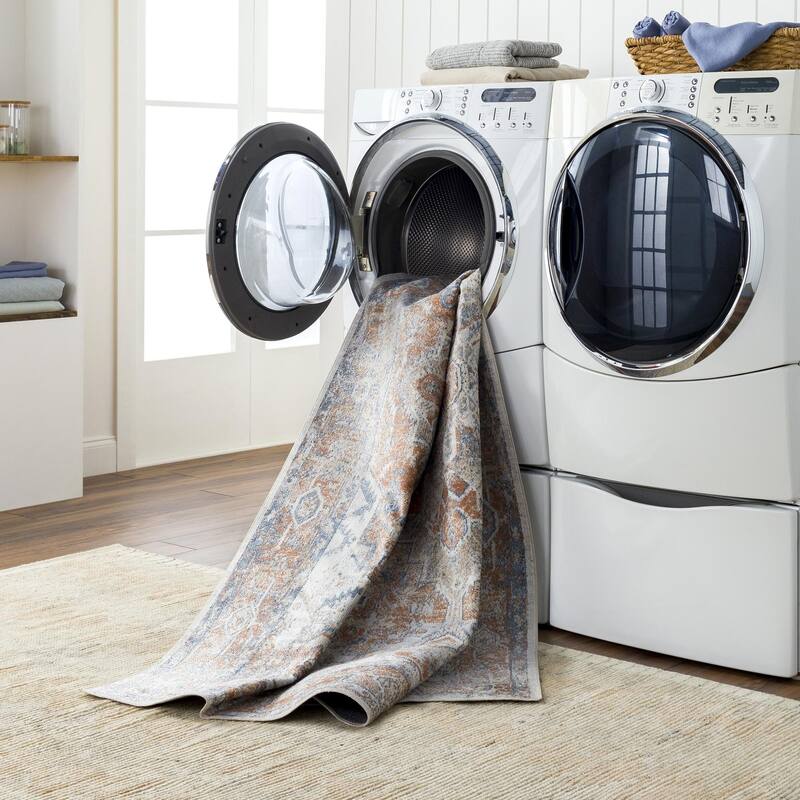 Livabliss Lillian Machine Washable Faded Classic Area Rug