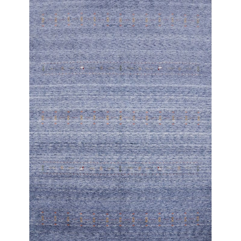 Hand Knotted Oriental 100% Wool Carpet Tribal Animal Pictorial Purples Gabbeh Area Rug - 8' 3'' X 7' 10''