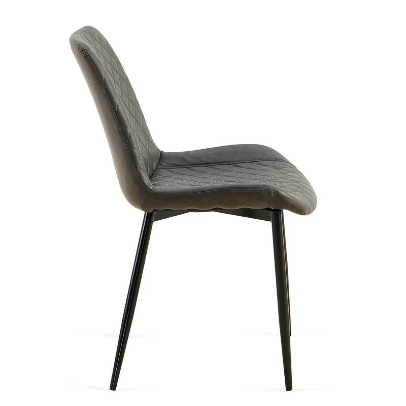 Mid-Century Modern Dining Chairs with Upholstered Seats and High Backs, for Kitchens and Living Rooms, 4-Piece Set, Dark Gray