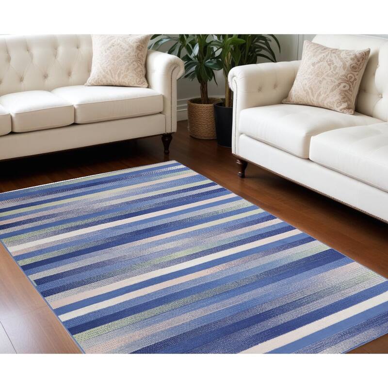 Power Loomed Distressed Abstract Modern Non Skid Stain Resistant Area Rug - 120' X '96' X '0.39 - 120' X '96' X '0.39 - Tan - Rectangle