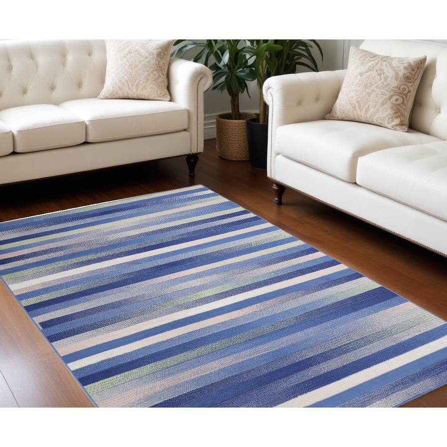 Power Loomed Distressed Abstract Modern Non Skid Stain Resistant Area Rug - 120' X '96' X '0.39