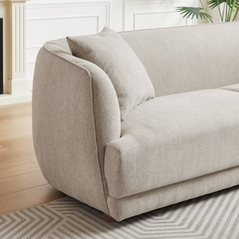Venor Mid-Century Modern Luxury Linen Couch