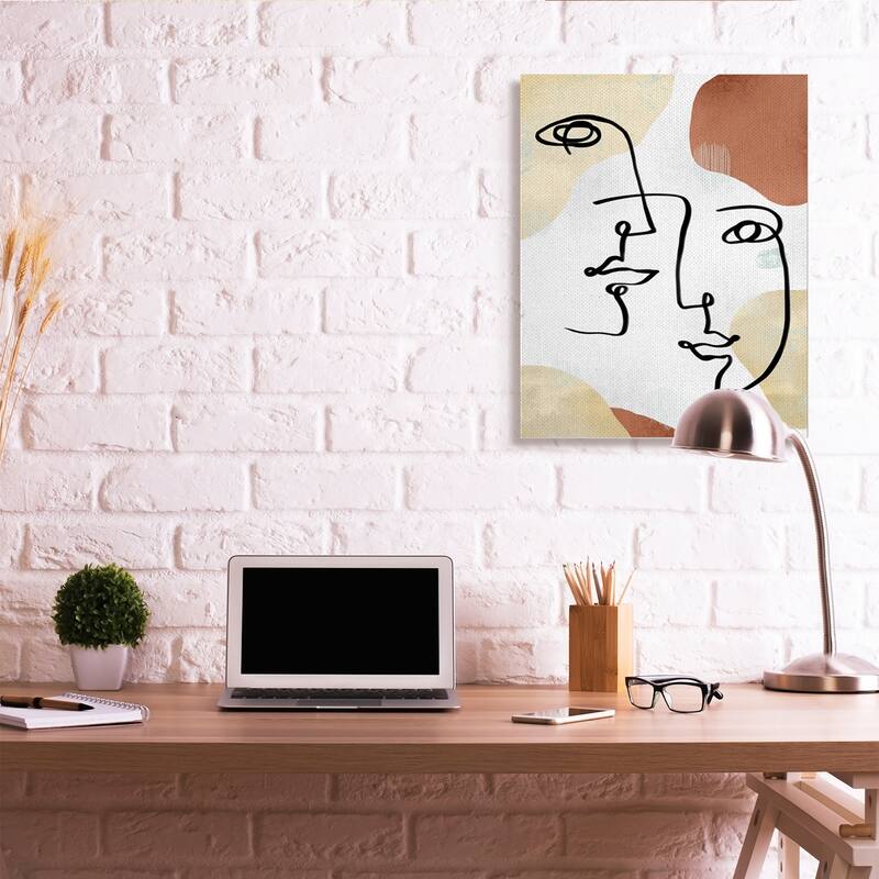 Stupell Asymmetrical Linework Portraits Abstract Organic Shapes Canvas Wall Art
