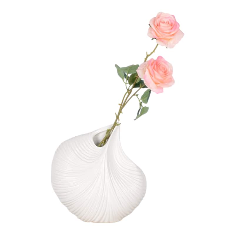 Ceramic Vase Sculptural Curved Design with Textured Detailing