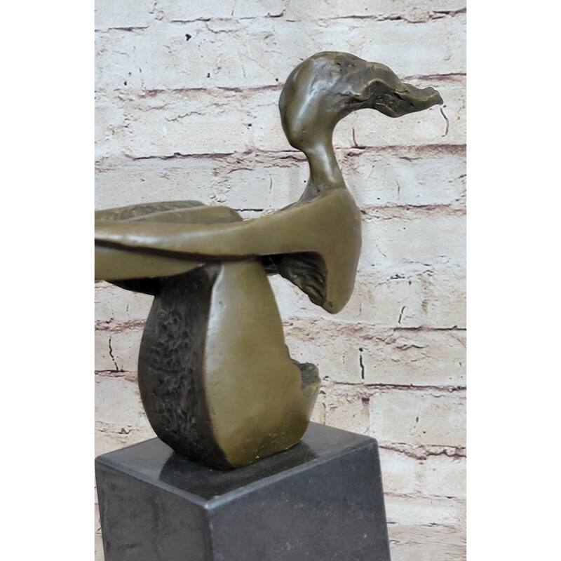 Abstract Bronze Sculpture Of Sitting Girl Yoga Plank Statue Figure 11.5 Inches X 12.5 Inches