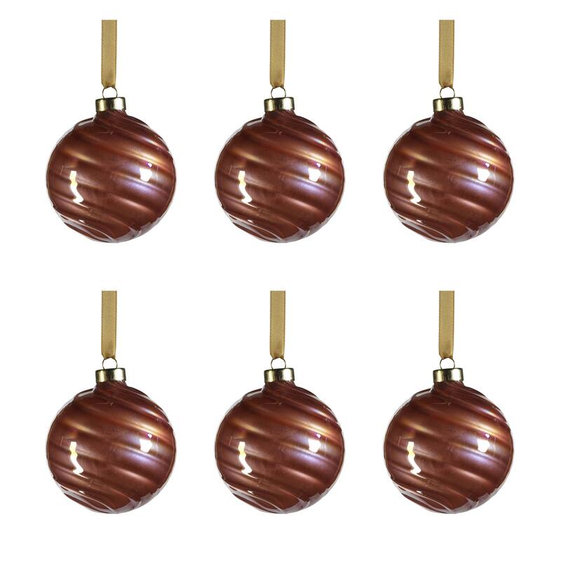 Pearl Luster 3.25" Glass Ball Ornaments, Set of 6