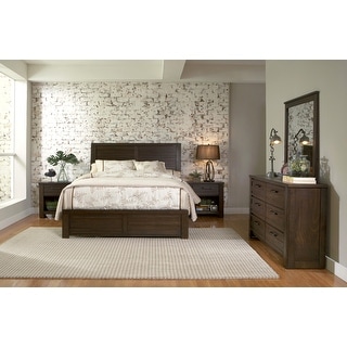Roundhill Furniture Sedona Transitional Wood Bedroom Set, Panel Bed ...