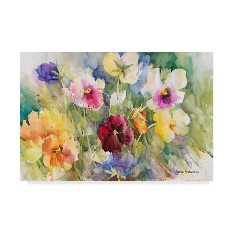 Annelein Beukenkamp 'Pansies Posing' Canvas Art