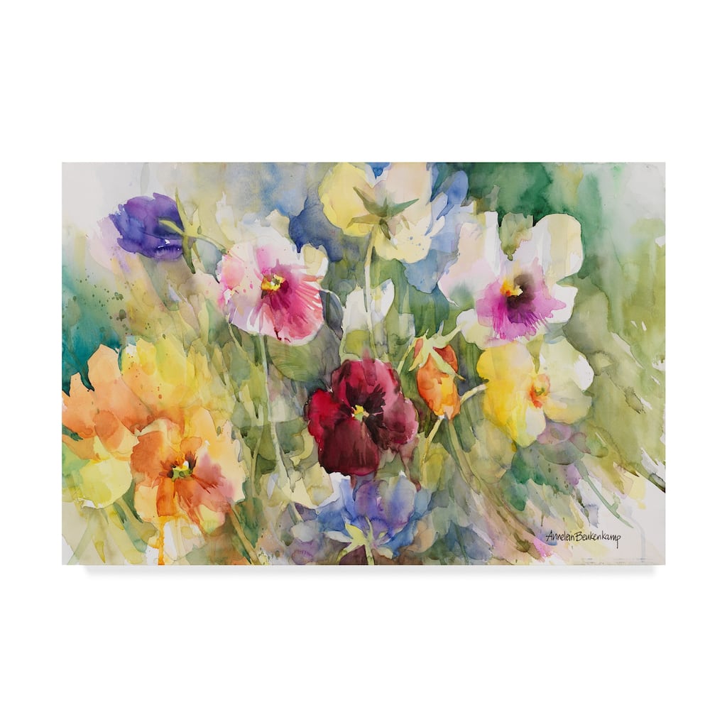 Annelein Beukenkamp 'Pansies Posing' Canvas Art