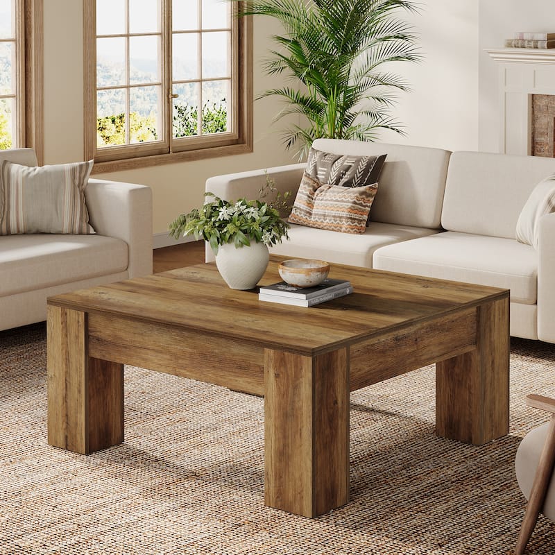 Wood Coffee Table, Tea Table Cocktail Table, Living Room Accent Center Table