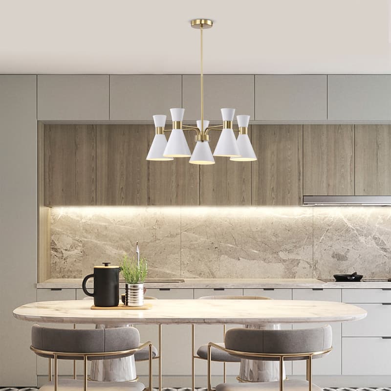 Mariet 25 Inch Modern Geometric Chandelier 5 Light - N/A