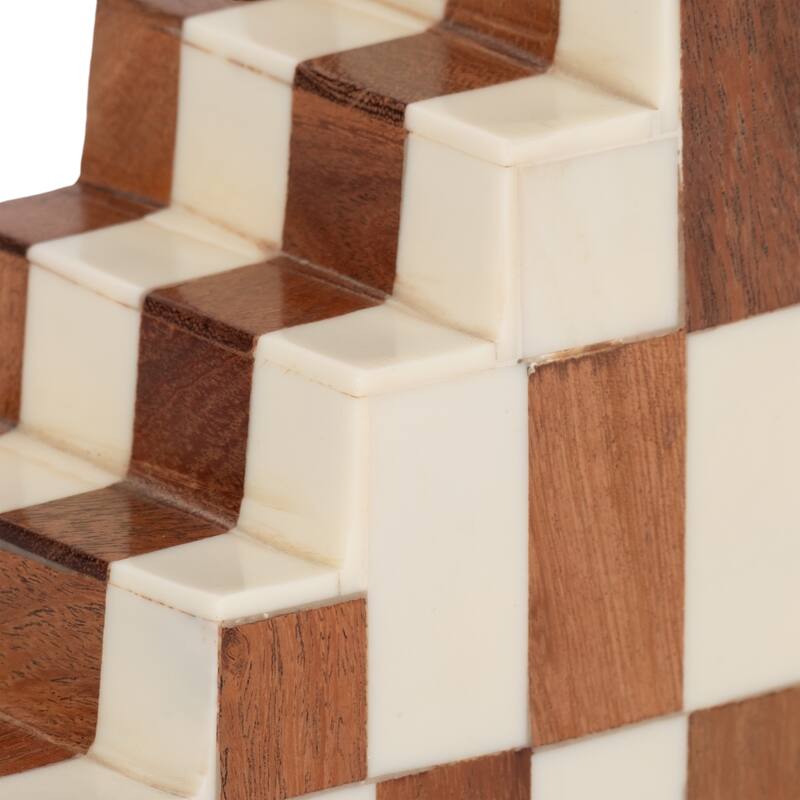 Sagebrook Home Artisan-Inspired Bookends to Elevate Your Library, Chic Home Office Accents, Livingroom Decor - 6" x 3" x 6"