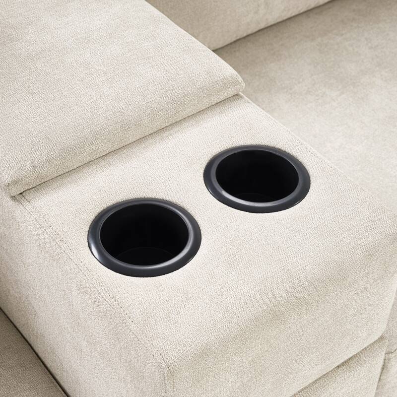 134.3" U-Shaped Chenille Sectional Sofa with Chaise