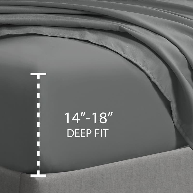 Swift Home Double Brushed Microfiber 16-Inch Deep Pocket Single Fitted Sheet