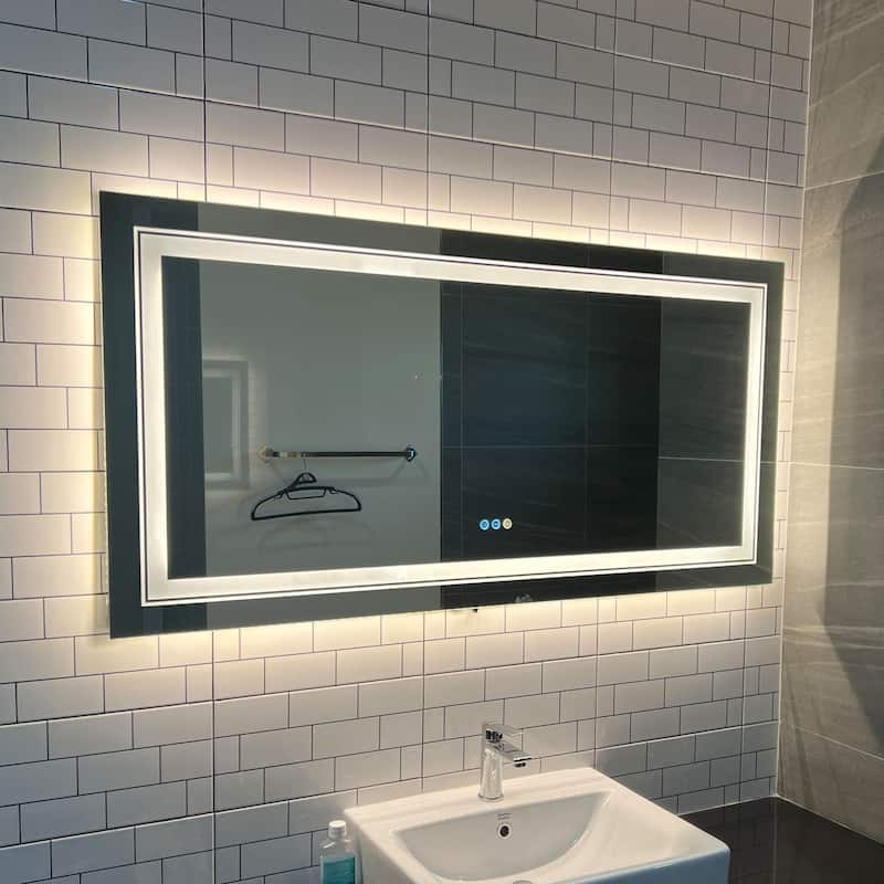 Extra Large Illuminated LED Bathroom Mirror Touch Sensor Anti Fog - 56" x 28"
