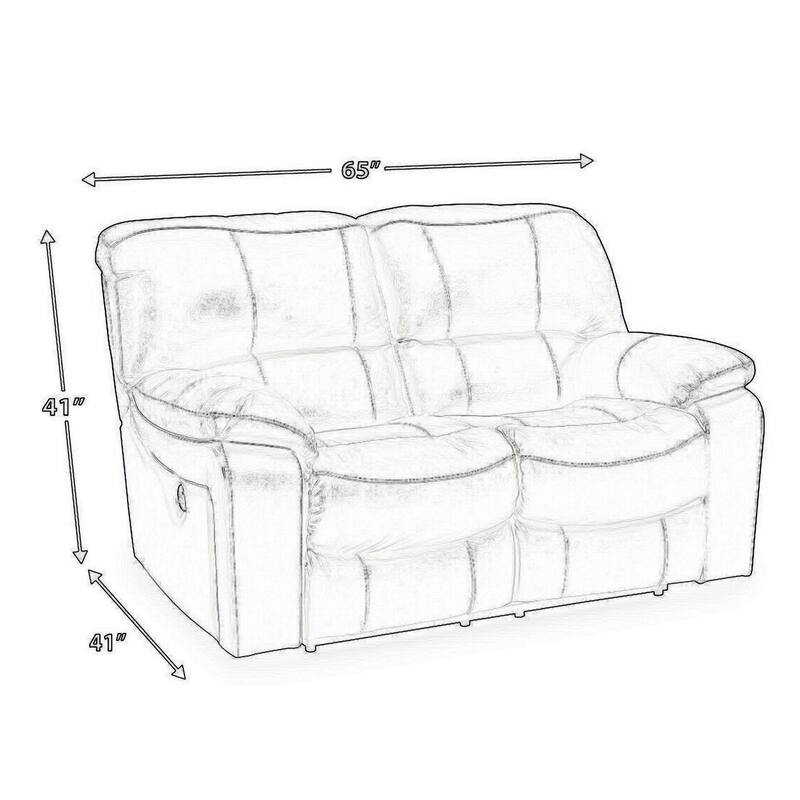 Leesa Power Recliner Loveseat, Ocean Blue Leather, USB Port, 65 Inch