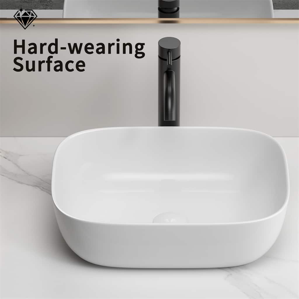 White Porcelain Small Vessel Sink