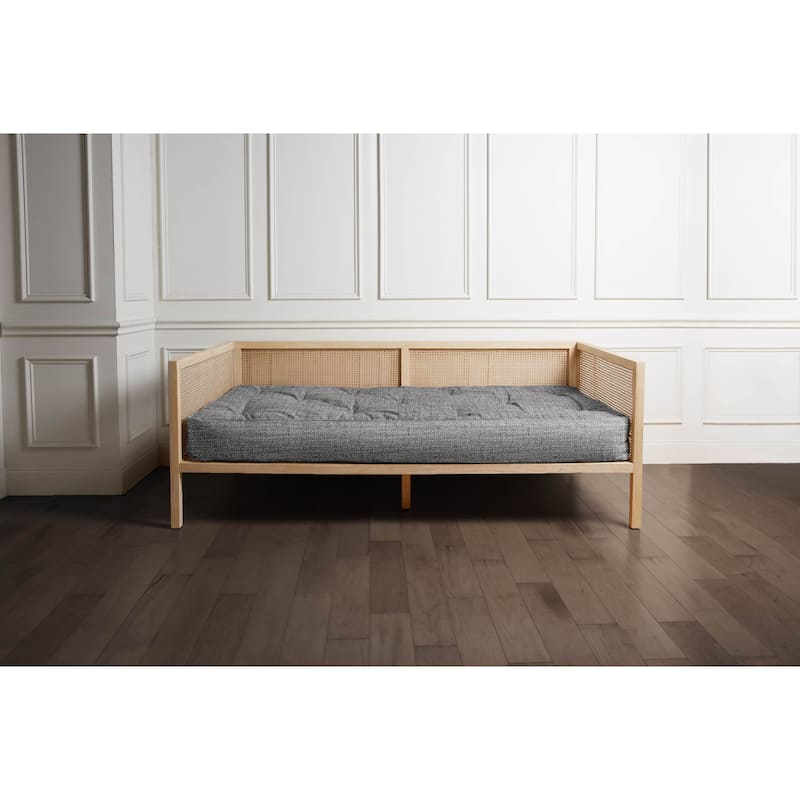 Sorra Home Indoor Houndstooth Futon Mattress - McKittrick Charcoal/75 x 38 x 8 in - Twin