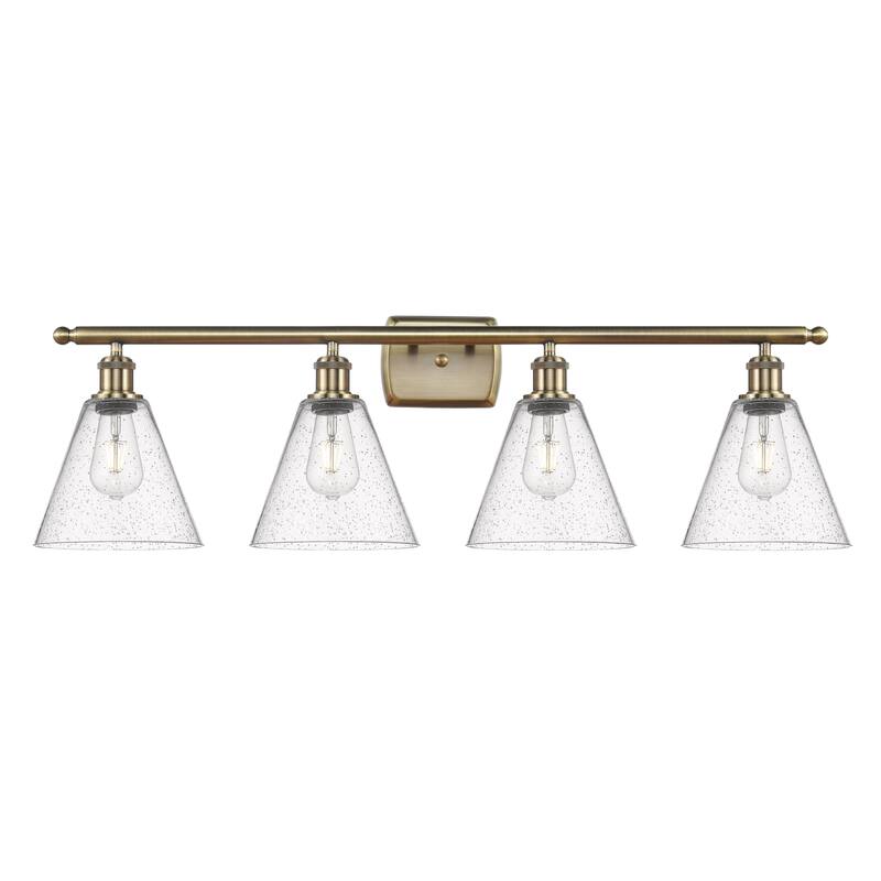Innovations Lighting Berkshire - 4 Light 38" Bath Vanity Light - Seedy/Antique Brass Finish