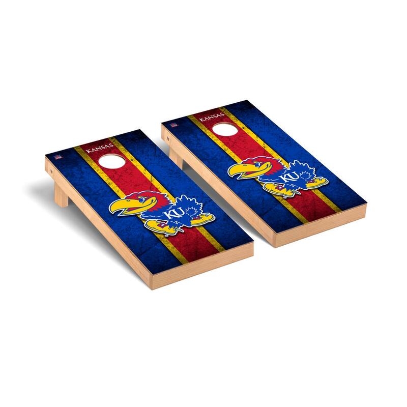 Kansas KU Jayhawks 2x4 Pro Cornhole Boards - V6 - Include Case & Lights