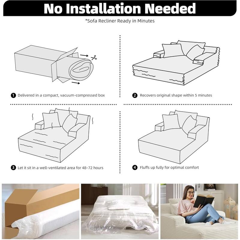 Rossetta Corduroy Upholstered Modern Oversized Chaise Lounge Chair