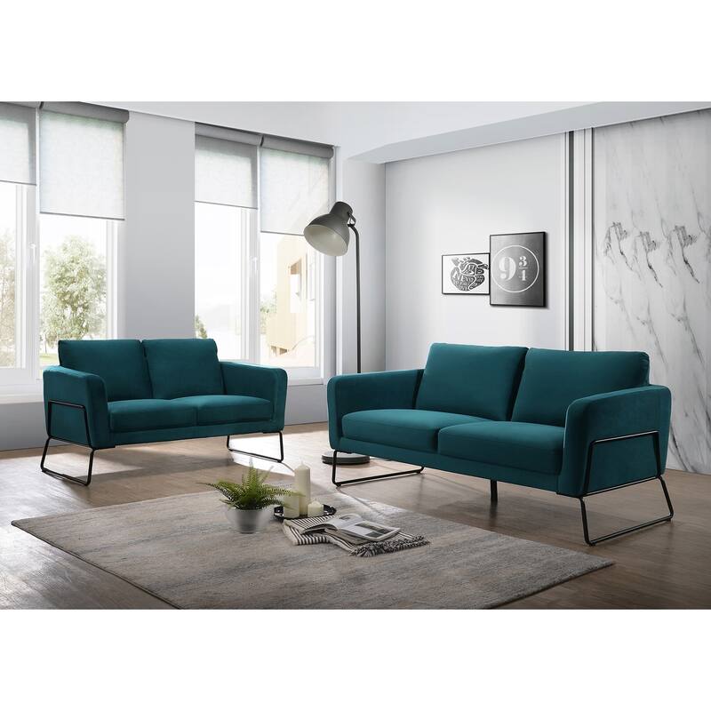 Brolin Heights Modern Seating Set with Sofa, Loveseat & Armchair - Teal