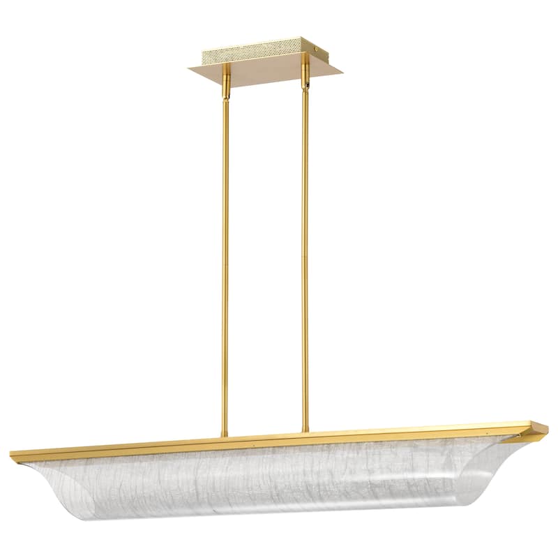 Idris LED Island Pendant Vintage Brass Finish Light Guide Panels - Vintage Brass