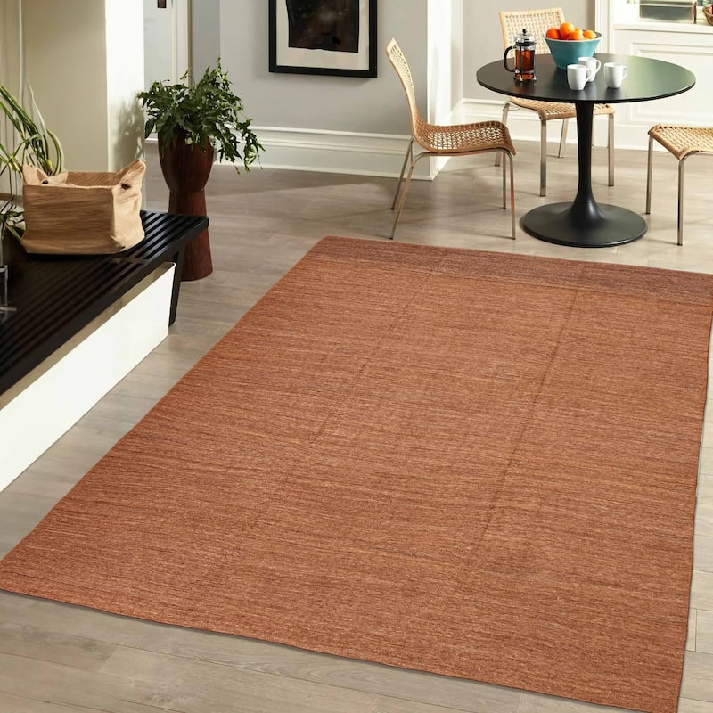 ECARPETGALLERY Flat-Weave Ankara FW Brown Wool Kilim - 9'6 x 12'6