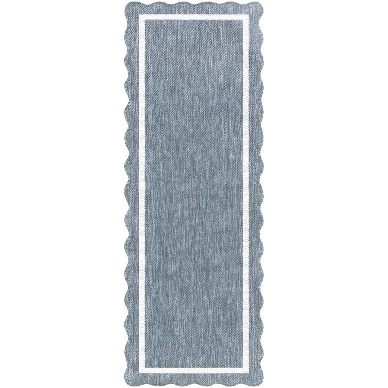 Livabliss Miami Beach Traditional Indoor / Outdoor Area Rug - Blue - 2'7" x 7'3"