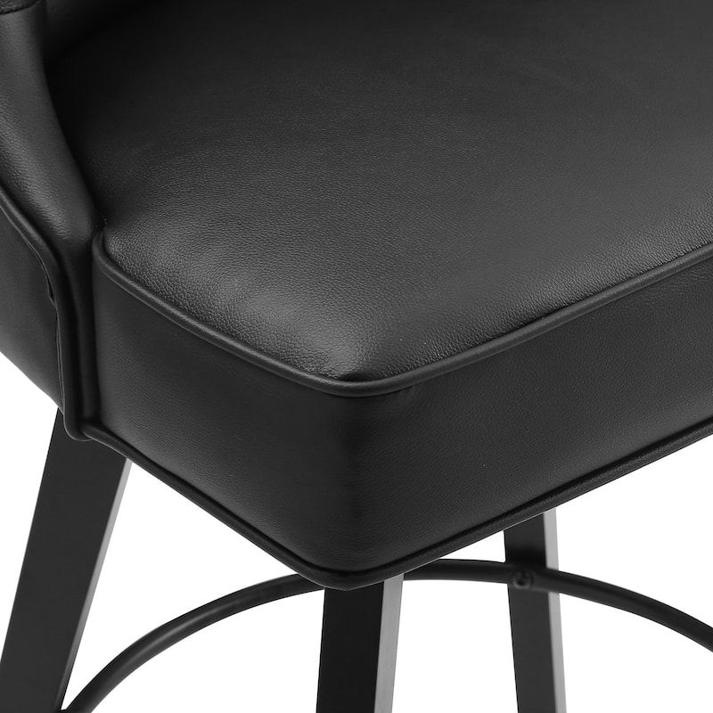 Modern 26 in. Counter Height Barstools 360 Free Swivel Set of 4 Bar Stools with Back