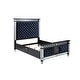 Bedroom Queen Bed in Black Velvet and Silver Finish - Bed Bath & Beyond ...