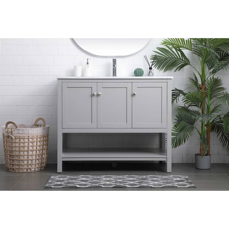 Elegant Lighting VF22242 Heath 42" Free Standing Single Basin Vanity