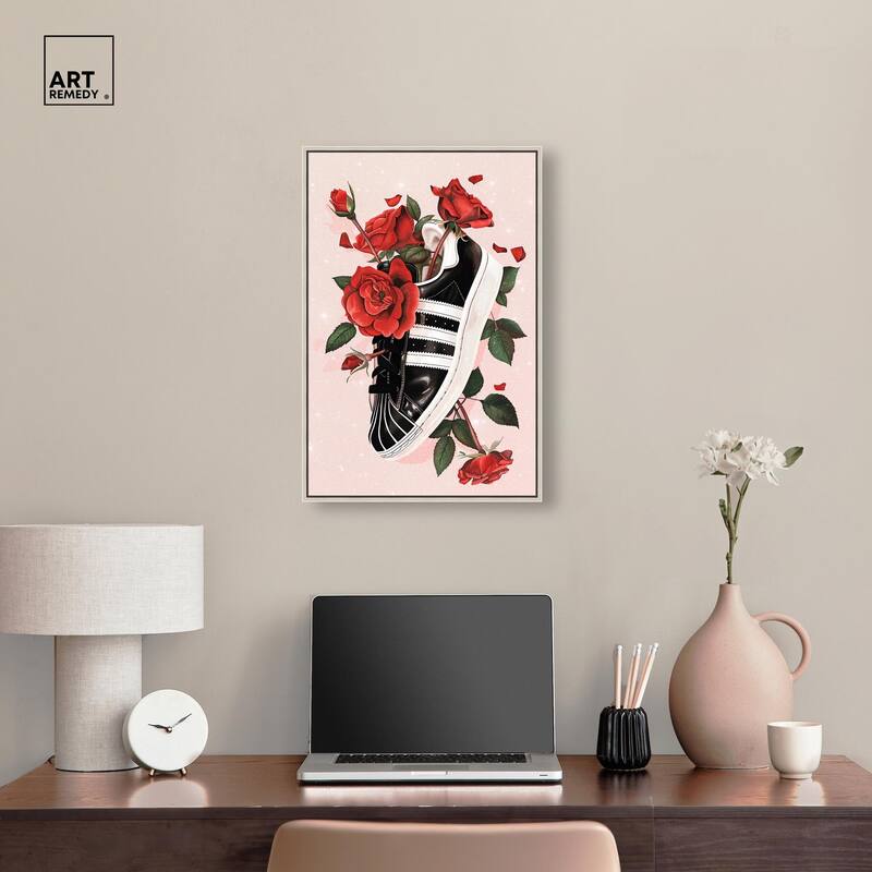 Sporty Sneaker Flowers Canvas by Art Remedy