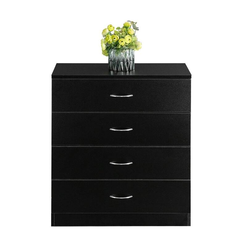 28" Modern Simple 4-Drawer Dresser Black/White