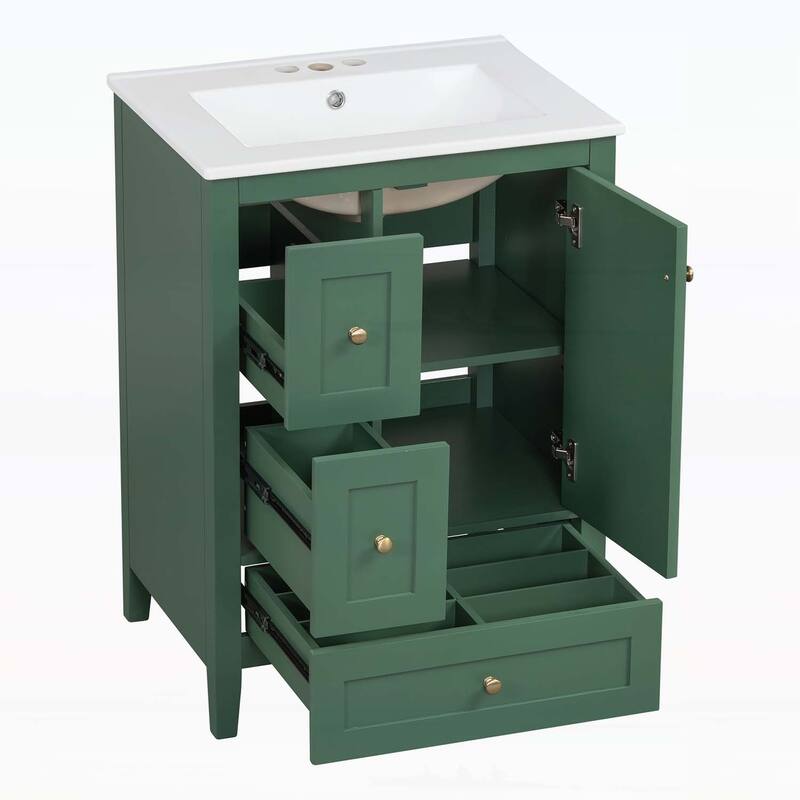 24-Inch Bathroom Vanity with Storage,Adjustable Shelf