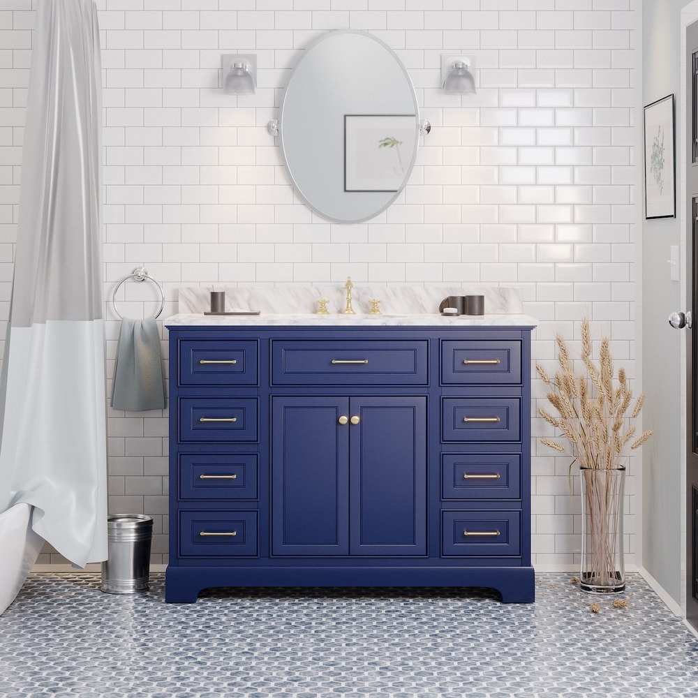 Blue bathroom discount vanity 48 inch