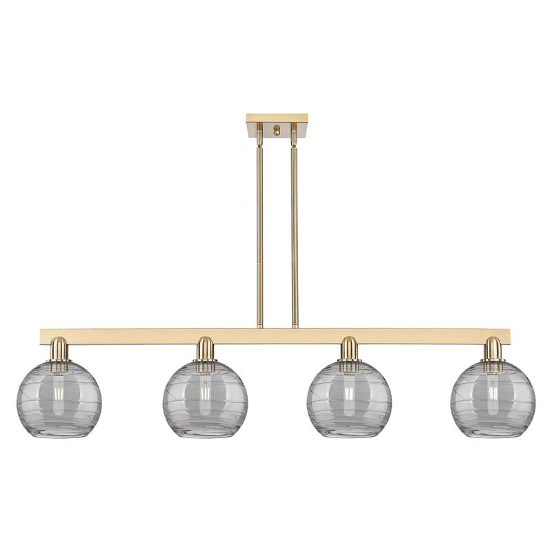 Innovations Lighting Endless Possibilities Arcadia - Athens Deco Swirl - 4 Light 51" Stem Hung Island Light - Champagne Bronze