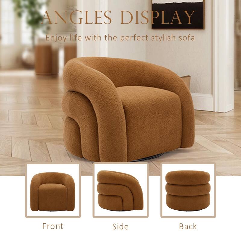 Upholstered Boucle Swivel Accent Chair