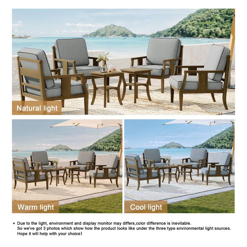 Patio Conversation Sets with Side Table(Set of 6)