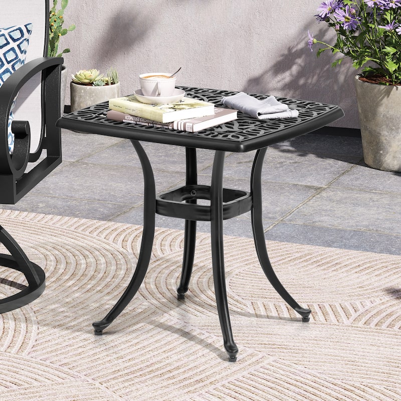 Outdoor Cast Aluminum Side Table Small Patio Coffee Table On Sale