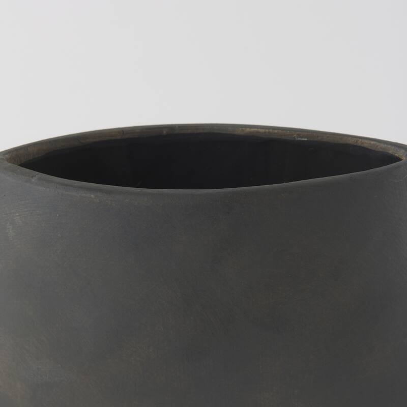 Rylee Dark Brown Ceramic Vase (13") - 9.8L x 3.5W x 13.0H