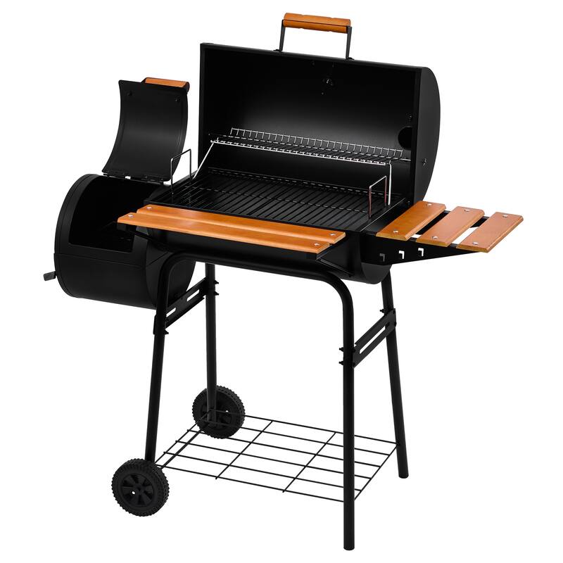 Royal Gourmet CC1624W Barrel Charcoal Grill with Offset Smoker